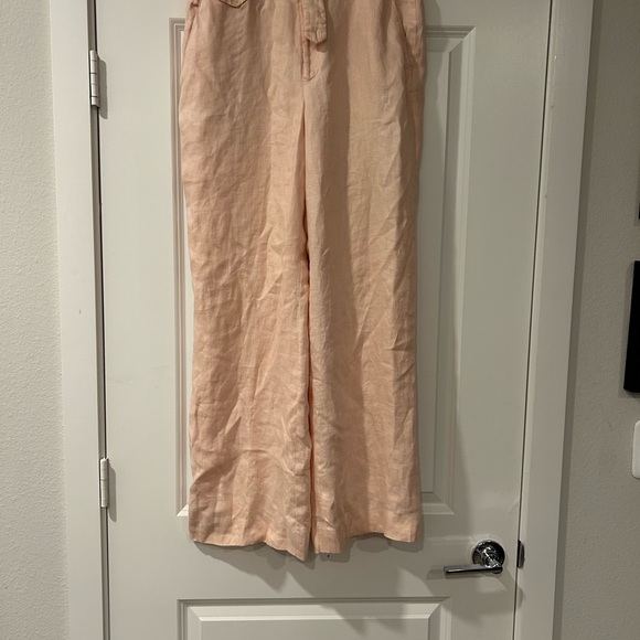 Lauren By Ralph Lauren Rose Blush Wide Leg Linen Pants Women’s size 10 - Picture 5 of 9